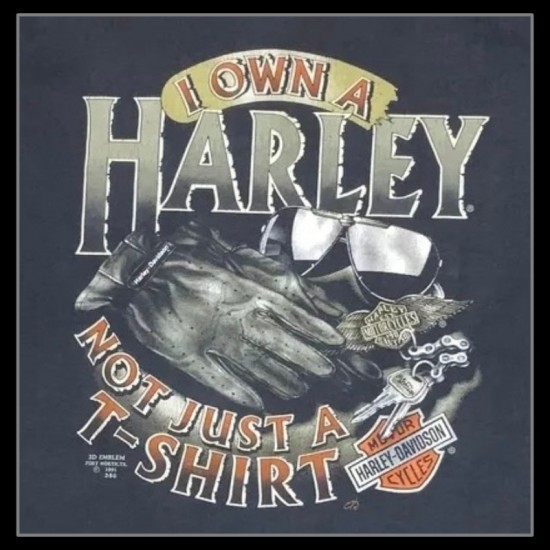 1991 Own A Harley 3D Emblem T-Shirt